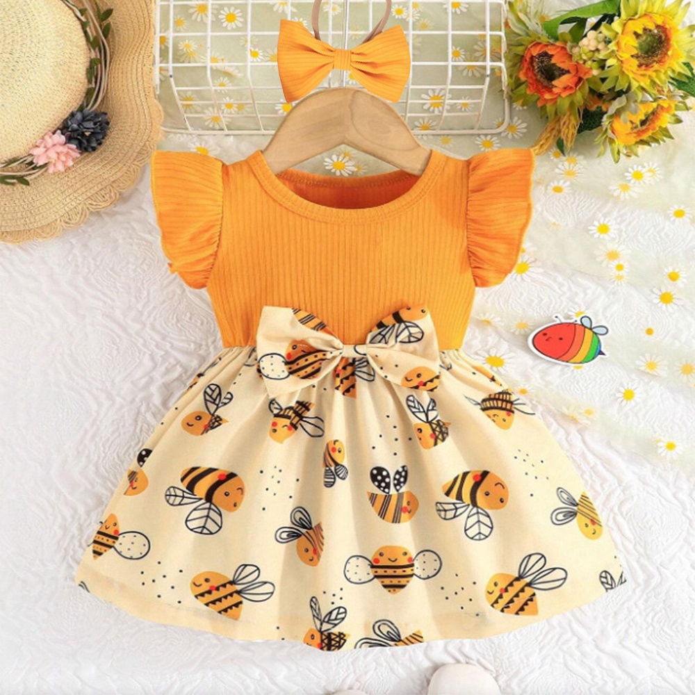 Baby Clothing Yellow - (0-3 Yaşındaki Bebek Kız Elbise) Yaz