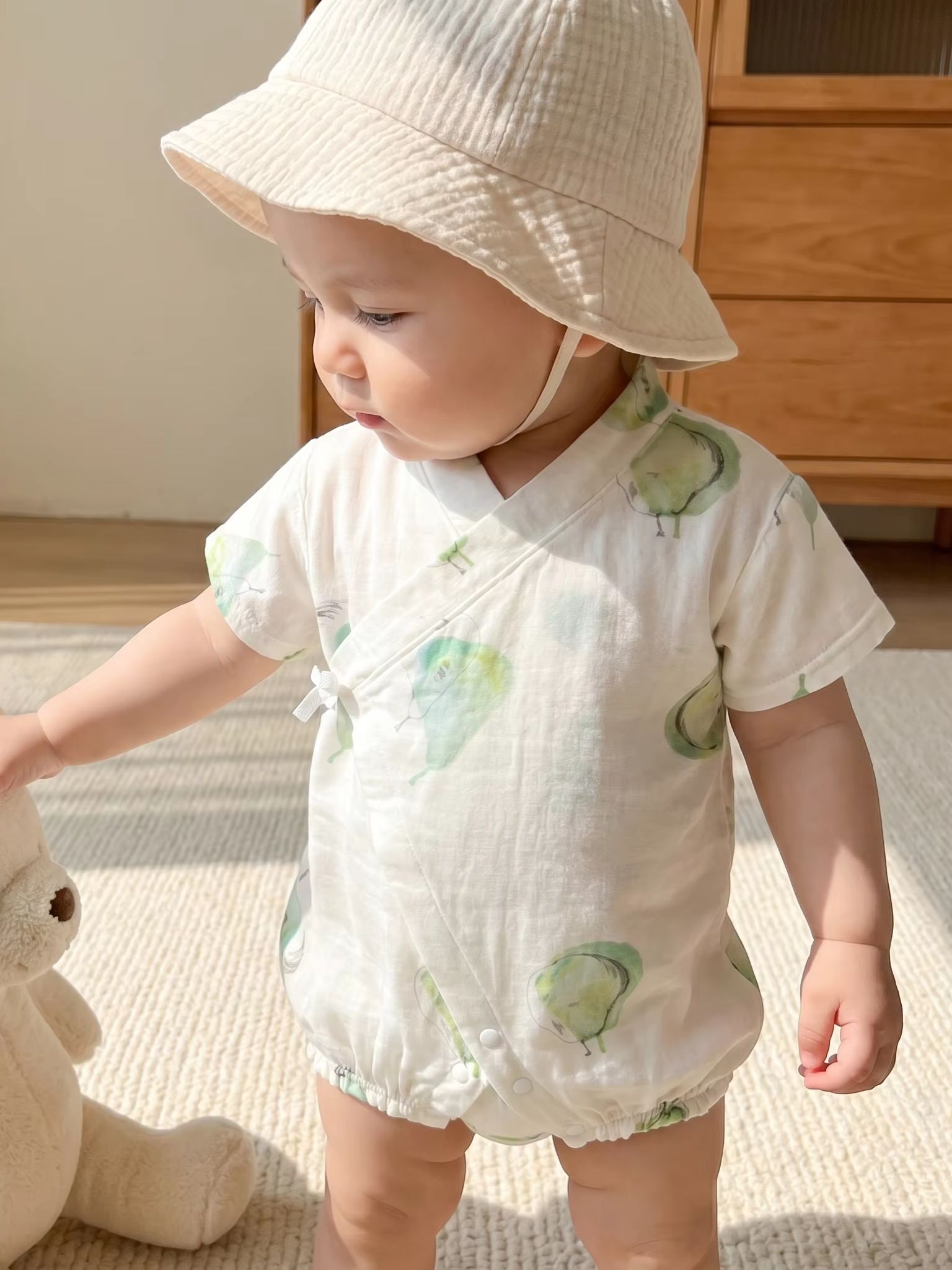 Bamboo Bodysuit Baby - Yaz Bebek Yenidoğan Bodysuit Armut Baskı