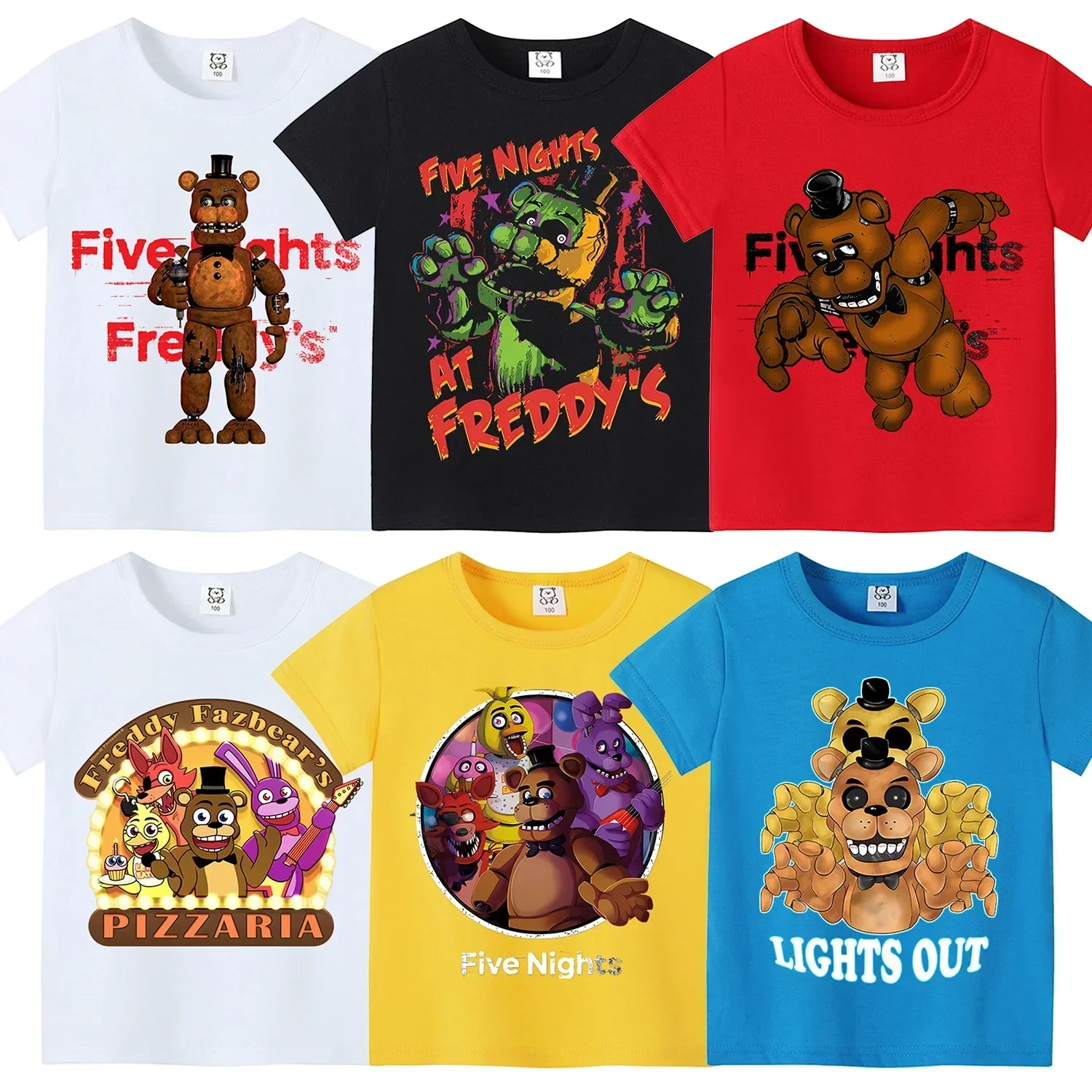 Baby Clothing 1 Year Old - Beş Gece Freddys Tema Kısa Gömlek