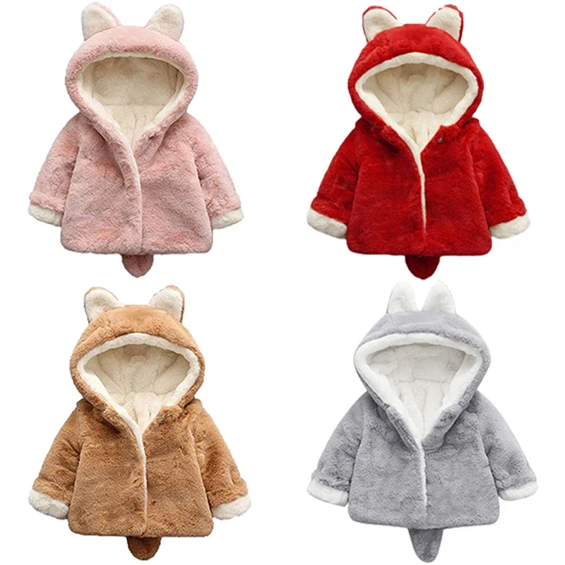 Baby Xmas Clothing - Sevimli kedi kulaklar peluş bebek ceket