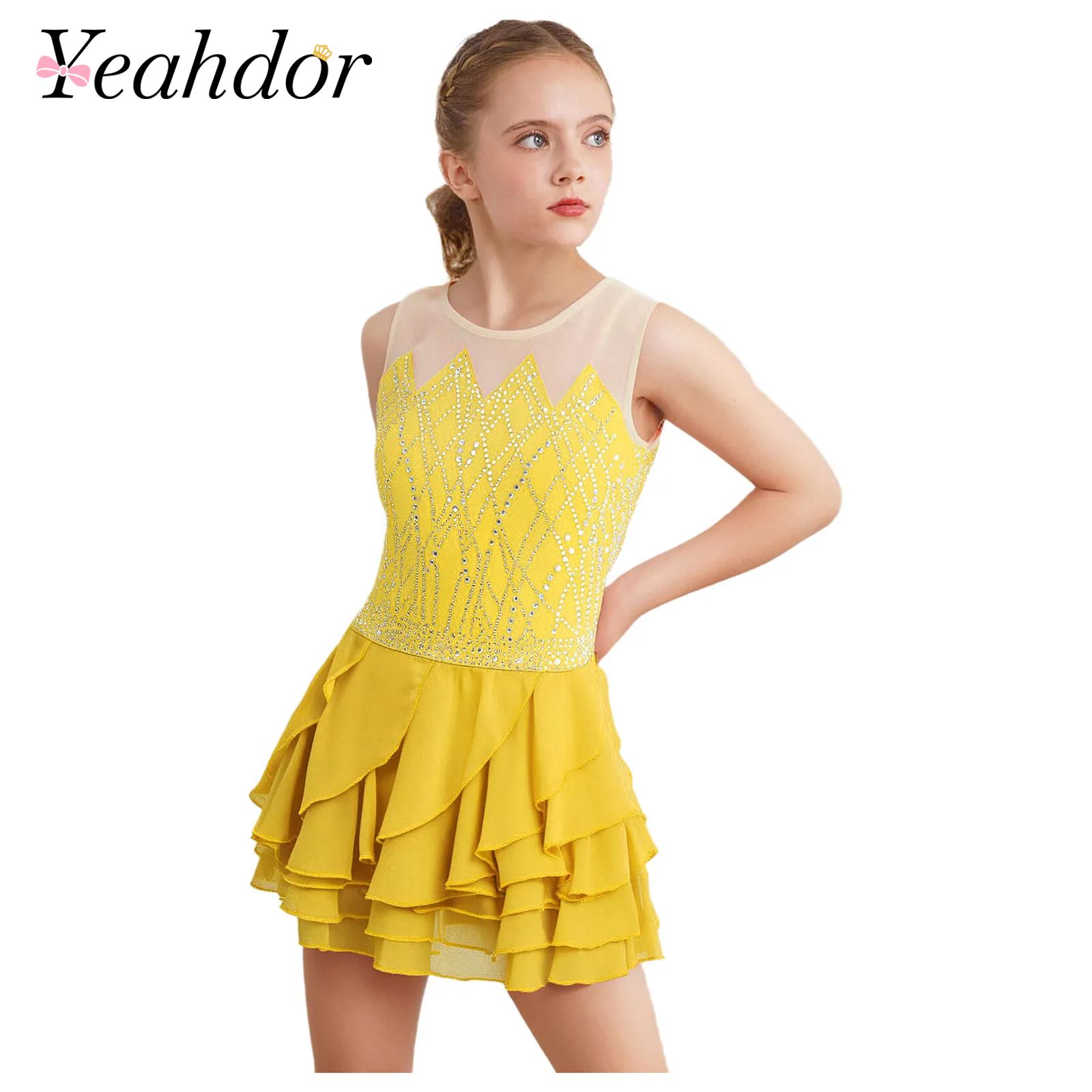 Baby Clothing Size - Kızlar Örgü Artistik Patinaj Elbise Dans