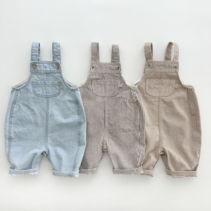 Baby Overall Denim - ZOETOPKID Sonbahar Bebek Kolsuz Denim Tulum