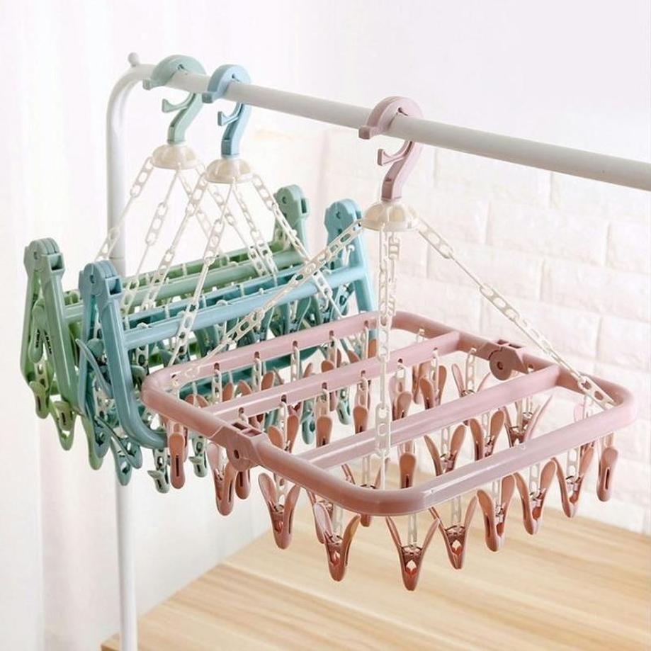 1 adet 32 klipsli katlanır elb - Baby Clothing Drying Rack incelemesi ve fiyatı